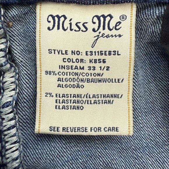 Miss Me Jeans Womens 34 Blue Mid Rise Easy Boot Boho Embroidered Dreamcatcher - Picture 5 of 13